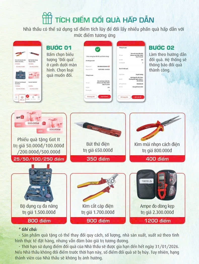 Hướng dẫn tích điểm nhận quà